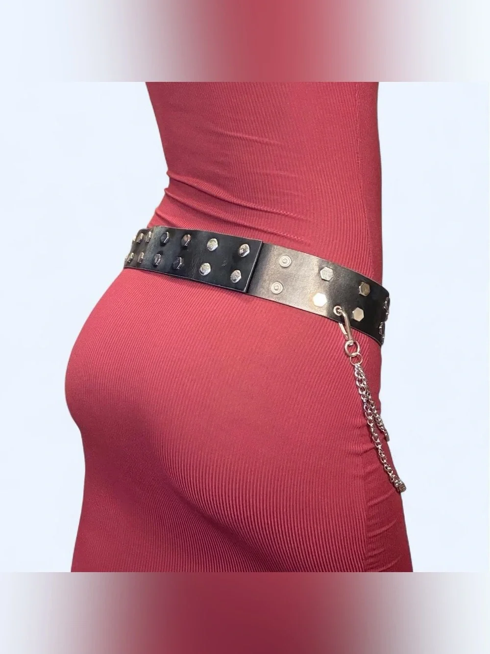 Goth Black Chain Stud Belt!